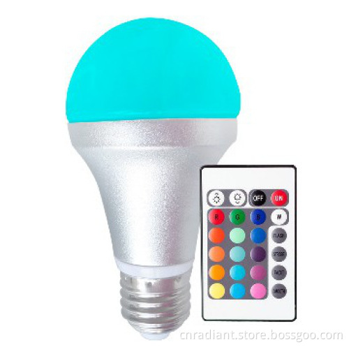 E27 color changing led bulb light with remote controller